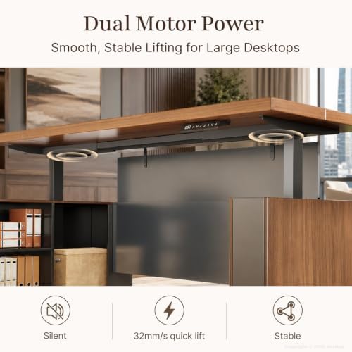 79" L-Shaped Executive Standing Desk with File Drawer, Dual Motors, Power - Image 6