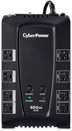 CyberPower CP800AVR AVR UPS Battery Backup and Surge Protector, 800VA/450W, 8 Outlets, Compact, UL Certified by Unknown