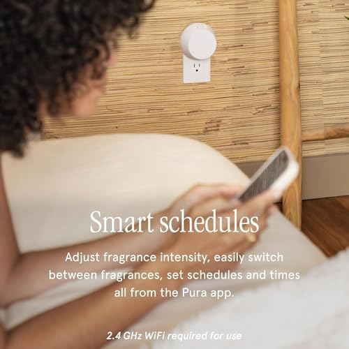 Pura - Smart Home Fragrance Device Starter Set - Pura 4 - Scent Diffuser for Home - Includes Fragrance Aroma Diffuser - Square Box, Linens & Surf and Lavender Fields Scent Refills - Image 5