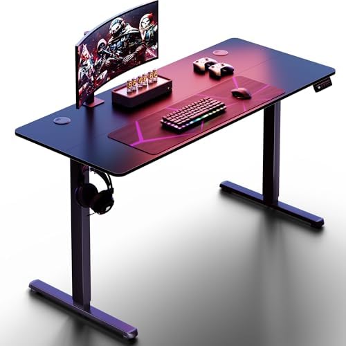 Shintenchi Standing Desk, 55x24 Inch Height Adjustable Electric Sit Stand up Desk, Ergonomic Rising Computer Table, Modern Lift Gaming Desk Workstation for Home Office, White by Shintenchi%7CFurnitureMadeforRealLife