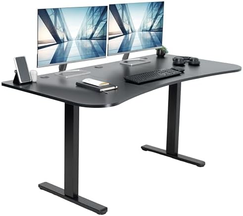 VIVO Black Carbon Fiber 60 x 24 in Standing Desk, DESK-KIT-E2B1R by VIVO