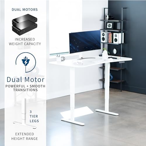 VIVO White 63 x 32 in Standing Desk, DESK-KIT-2W1W - Image 4