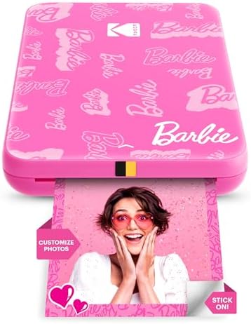 Kodak x Barbie Instant Smartphone Portable Photo Printer, Full Color, Wireless, Zink 2x3” (5.1x7.5 cm) Sticky-Back Photos, Print from iOS & Android Devices with Fun Editing App, Signature Style by Unknown