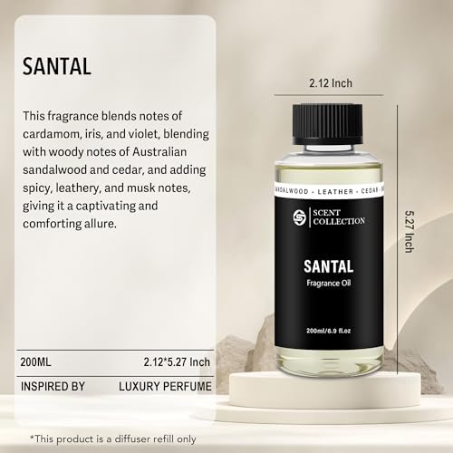 Luxury Hotel Scent Santal Diffuser Oil 200ml Waterless Sandalwood Refill - Image 3