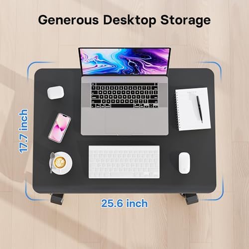 BONTEC Mobile Standing Desk Adjustable Height,Rolling Laptop Cart with Hook (Pack of 2) - Image 5