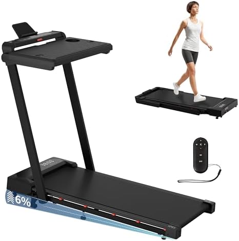 Foldable 4 in 1 Treadmill Walking Pad with Incline Remote Control Compact 3.0HP Under Desk Treadmill for Home Office Fitness 300 lbs Capacity with Handle Bar by HCCSPORT