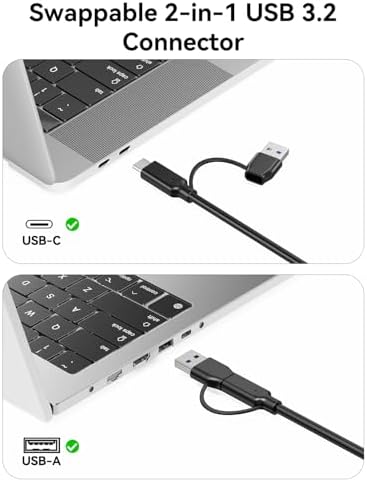 VANGREE Powered USB Hub,16 Ports 10Gbps USB C Hub, 8*USB-A 3.2+8*USB-C 3.2 - Image 6