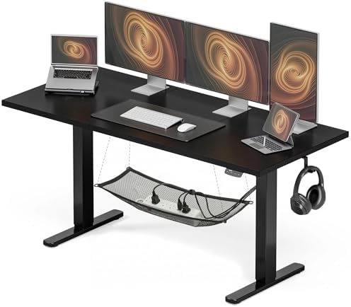 Acrolix 63x24 Electric Standing Desk with Cable Net, Black by Acrolix