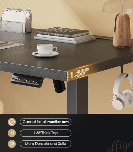 OffiGo 79 Inch Executive Electric Standing Desk Height Adjustable, Black - Image 5