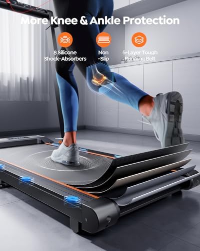 Acezoe Foldable Walking Pad with Handle Bar, 2.5HP Walking Pad Under Desk, 300lbs Capacity Treadmills for Home/Office, Under Desk Treadmill with App & Speaker, 0.6-10MPH - Image 4