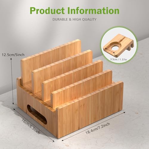 Pezin & Hulin Bamboo Charging Stations with 5 Port USB Charger & 5 Cables - Image 7