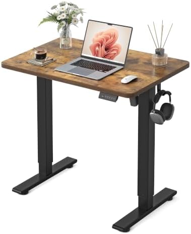 FEZIBO Standing Desk 32 × 19 Inch Electric Height Adjustable, Rustic Brown by FEZIBO