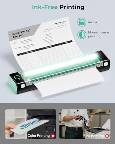 Phomemo M08F Portable Inkless Thermal Printer - 8.5'' x 11'' Letter, Black - Image 4