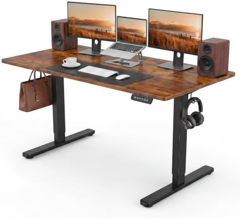 55 x 28Inch Electric Standing Desk, Height Adjustable Computer Desk by IDEALHOUSE