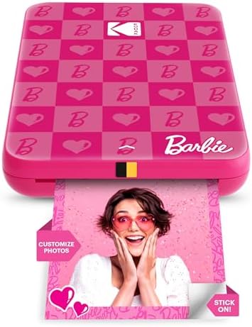 Kodak x Barbie Instant Smartphone Portable Photo Printer, Full Color, Wireless, Zink 2x3” (5.1x7.5 cm) Sticky-Back Photos, Print from iOS & Android Devices with Fun Editing App, Iconic Style by Unknown