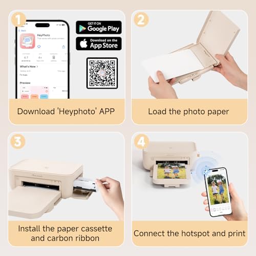HPRT Photo Printer 4×6”,Wi-Fi for Phone, Thermal Dye-Sublimation, Beige - Image 6