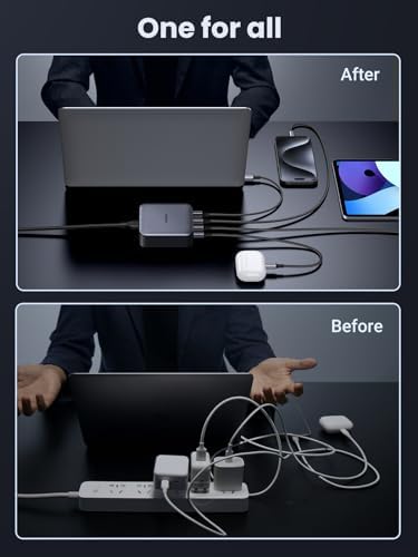 UGREEN Nexode 100W GaN USB C Charging Station, 4-Port Fast Desktop Charger Compatible with MacBook Pro, Dell XPS, iPhone 17/16/15 Series, Galaxy S25/S24 Ultra, Pixel 10/9, iPad, Steam Deck - Image 6