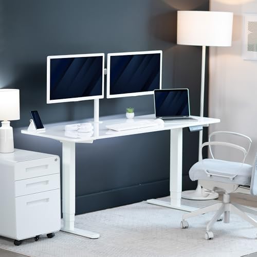 VIVO White Dry Erase 60 x 24 in Standing Desk, DESK-KIT-2W6WE - Image 2
