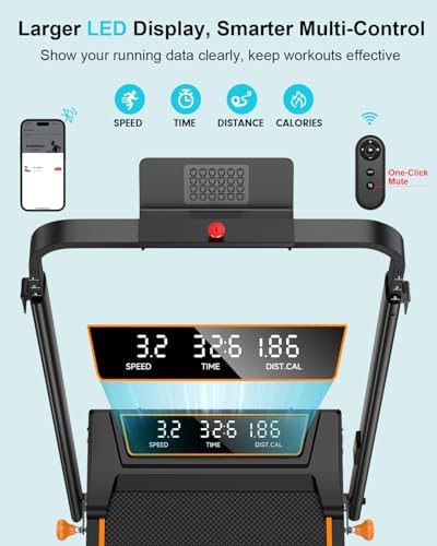 Rayspace Walking Pad with 12% Incline/Adjustable Height, Upgraded 3.5HP Walking Pad with Handle Bar, 4 in 1 Foldable Under Desk Treadmill, Electric Portable Treadmills for Home 350LBS, LED Display - Image 4