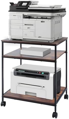 31.5" Heavy Duty Large Printer Stand with Adjustable Storage Shelf, Wood by eMeritDirect