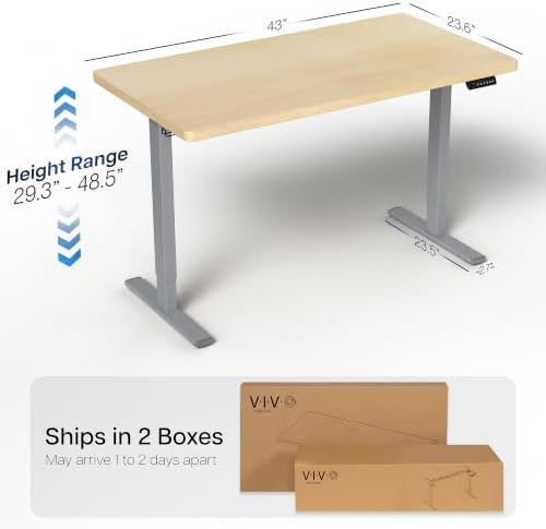 VIVO Light Wood 43 x 24 in Standing Desk, DESK-KIT-1G4C - Image 3