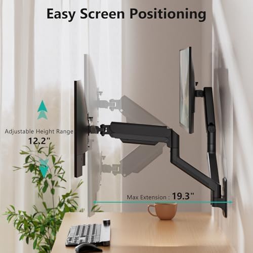 WALI Dual Monitor Wall Mount for 17-32 inch Screens, up to 22 lbs per Arm - Image 4