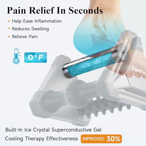 Icing Foot Roller Massager for Plantar Fasciitis Relief, Cold Therapy Massage Tool for Heel Arch Pain & Sore Tired Feet, Runners, Athletes, Standing Workers, Home Office Gym Use, Grey - Image 2