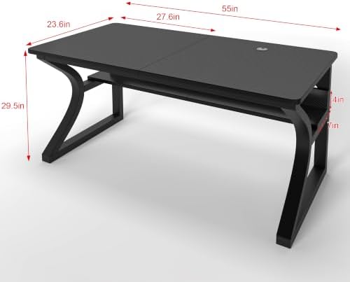 Wood Computer Desk Table for Office Gaming Pc (Carbon Fiber - Black, 55") - Image 3