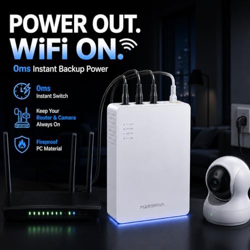 KP3 Mini UPS Battery Backup for WiFi Router, 0ms Uninterruptible Power Supply for Router, Modem, CCTV Camera, 10000mAh 36Wh DC UPS During Power Outages - Image 2