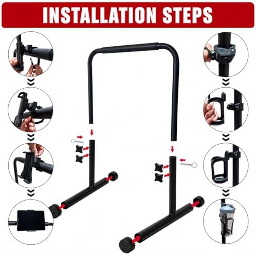 Walking Pad Handle Bar Only, Treadmill Handlebar for Walking Pad with Phone & Water Bottle Holder, Adjustable Handrail Height, Heavy-Duty Steel - Image 6
