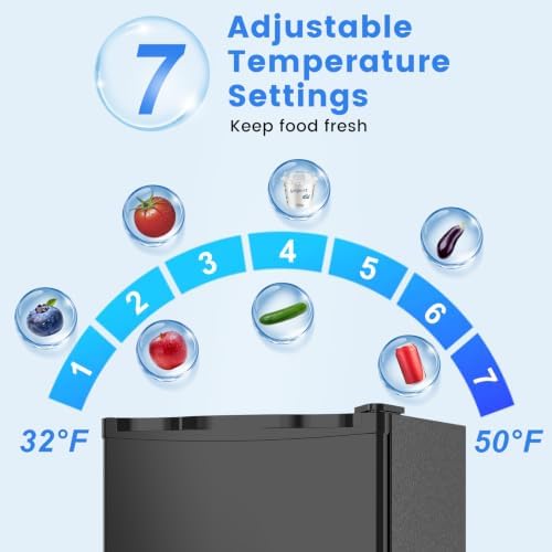 Electactic 1.6 Cu.ft Mini Fridge, Compact Refrigerator, Single Reversible Door, Ultra Quiet, Energy Efficient for Office, Dorm, Bedroom, Apartment, Black - Image 4