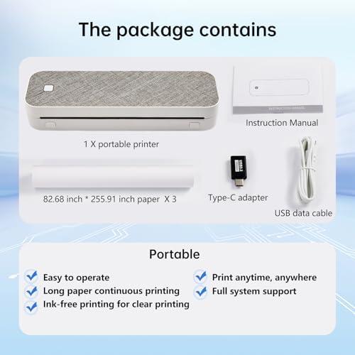 Portable printer bluetooth Inkless thermal for Phone & Laptop and Tablet - Image 3