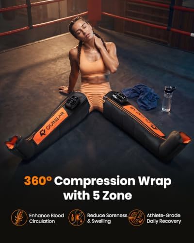 QUINEAR Cordless Leg Compression Recovery System, Medium for Athletes - Image 3