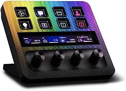 MightySkins Carbon Fiber Skin Compatible with Elgato Stream Deck + - Rainbow Streaks | Protective, Durable Textured Carbon Fiber Finish | Easy to Apply, Remove, and Change Styles | Made in The USA by MIGHTY+SKINS