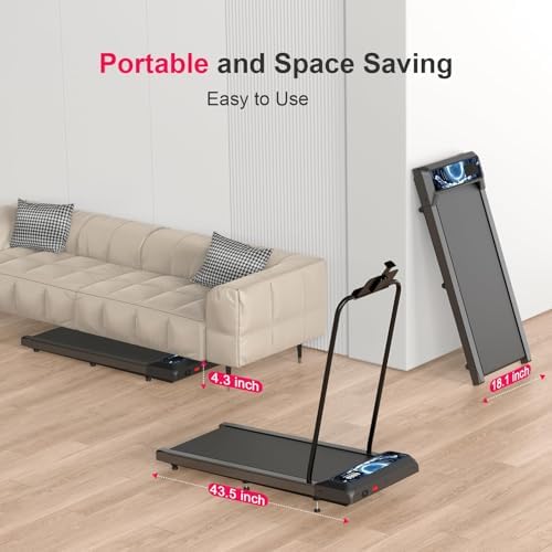 Under Desk Treadmill with Incline, Portable Walking Pad with Handlebar - Image 7