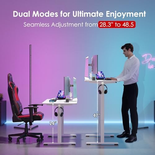 STARY Electric Standing Desk Adjustable Height Sit Stand Home Office Desk with Splice Board - Image 3