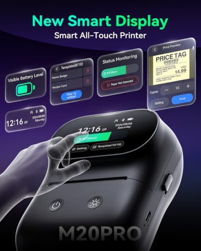 Phomemo M20Pro Label Maker, Touch Screen Bluetooth Thermal Label Printer - Image 2