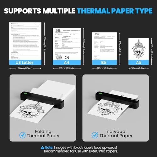 C80 Portable Printers Wireless for Travel, Inkless, Black - Image 6