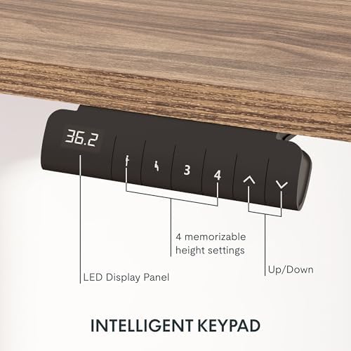 FLEXISPOT E6 3-Stage Dual Motor Electric Standing Desk 55 x 28 Sit Stand Up Desk, Holds 220 lbs, Adjustable Height w/Memory Presets, One-Piece Brown Wood Grain Desktop & White Frame, Ships in 2 Boxes - Image 4