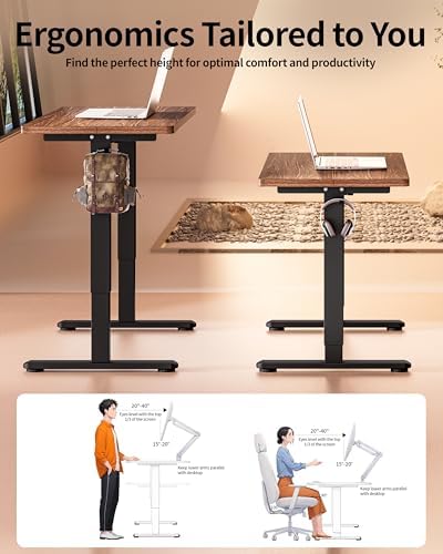 BIZUM Standing Desk Electric Adjustable Computer Desk-Stand up Desk Office Gaming Home Office Memory Desks 48x24 inches Wild Walnut - Image 4
