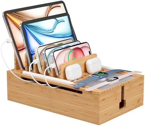 Pezin & Hulin Bamboo Charging Station-Natural, (No USB Charger and Cables) by PezinHulin