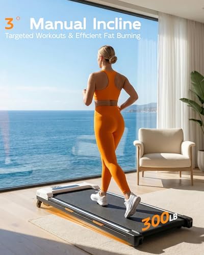 Walking Pad Treadmill for Home - Under Desk Treadmills Portable Mini Portable Walking Treadmill with Incline, Remote, 300 Lbs Weight Capacity Walking Machine for Small Spaces - Image 2