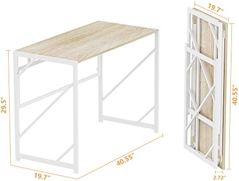 Elephance Folding Desk Writing Computer Desk for Home Office No-Assembly - Image 3