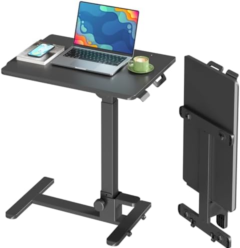 27" Portable Mobile Standing Desk, No-Assembly Needed, Black by JYLHJOYSEEKER