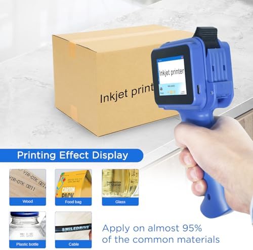 Handheld Inkjet Printer with 42ml Quick-Drying Ink Cartridge, 0.5 Inch Nozzle Ink Jet Coding Machine for EXP Date/Batch Number/QR Code/Barcode/Logo/Text (ZM-C12mini) (Blue) - Image 6