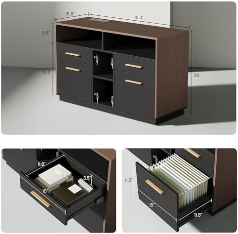 ModernMate 71" L Shaped Executive Standing Desk with 4 Drawers - Image 2
