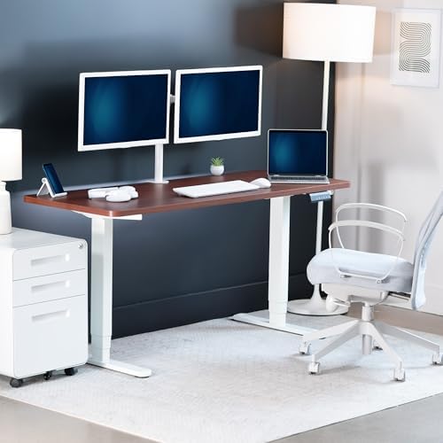 VIVO Dark Walnut 60 x 24 in Standing Desk, DESK-KIT-2W6D - Image 2