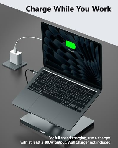 USB C Hub Stand for MacBook Pro, 10 in 1 Adapter for MacBook Air Docking Station with 4K 60Hz HDMI, RJ45 Gigabit Ethernet, SD/TF Card Reader, 4 USB 3.0 for iPad/Dell HP/Surface/Lenovo Laptop Dock - Image 5