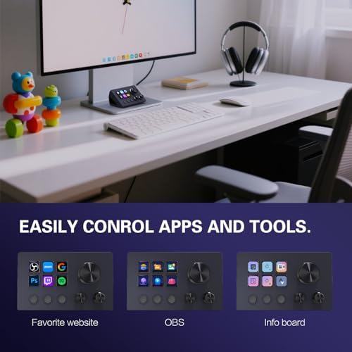 TreasLin Stream Controller Deck with12 Customizable Macro Keypad to Trigger Actions in OBS Twitch YouTube for Content Creators Stream Dock Compatible with PC & Mac N3 Black Macro Keypad - Image 2