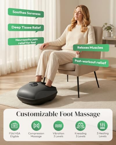 Heycool Shiatsu Foot Massager with Heat FSA Eligible HSA, Gift Men Women - Image 2